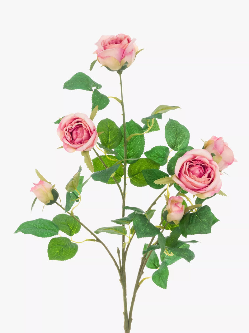 Floralsilk artificial rose spray pink - British product