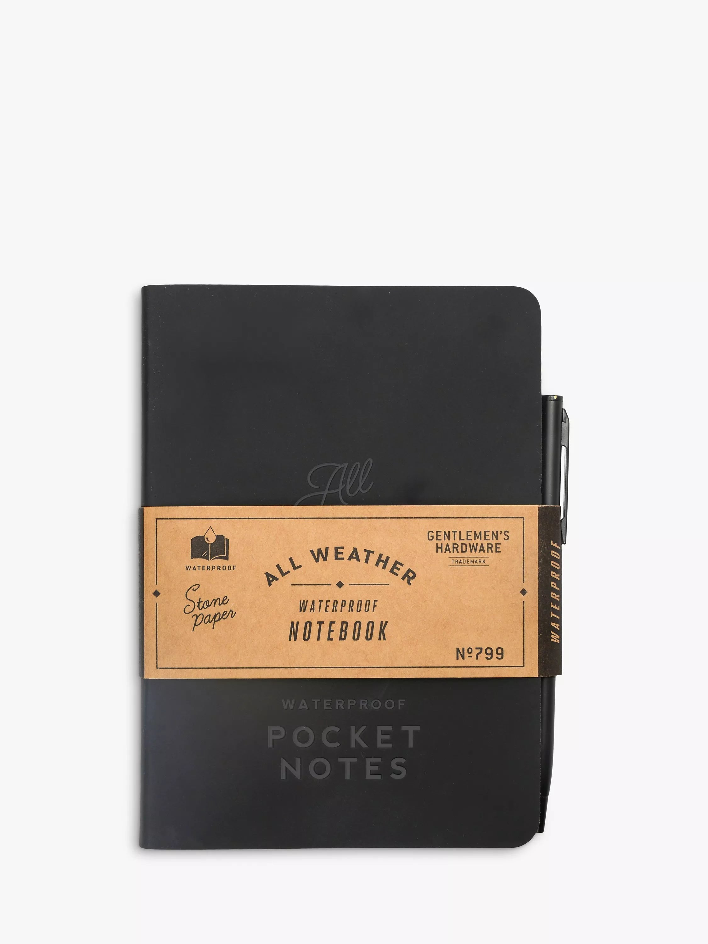 Gentlemen's Hardware Waterproof Notebook Black, UK version