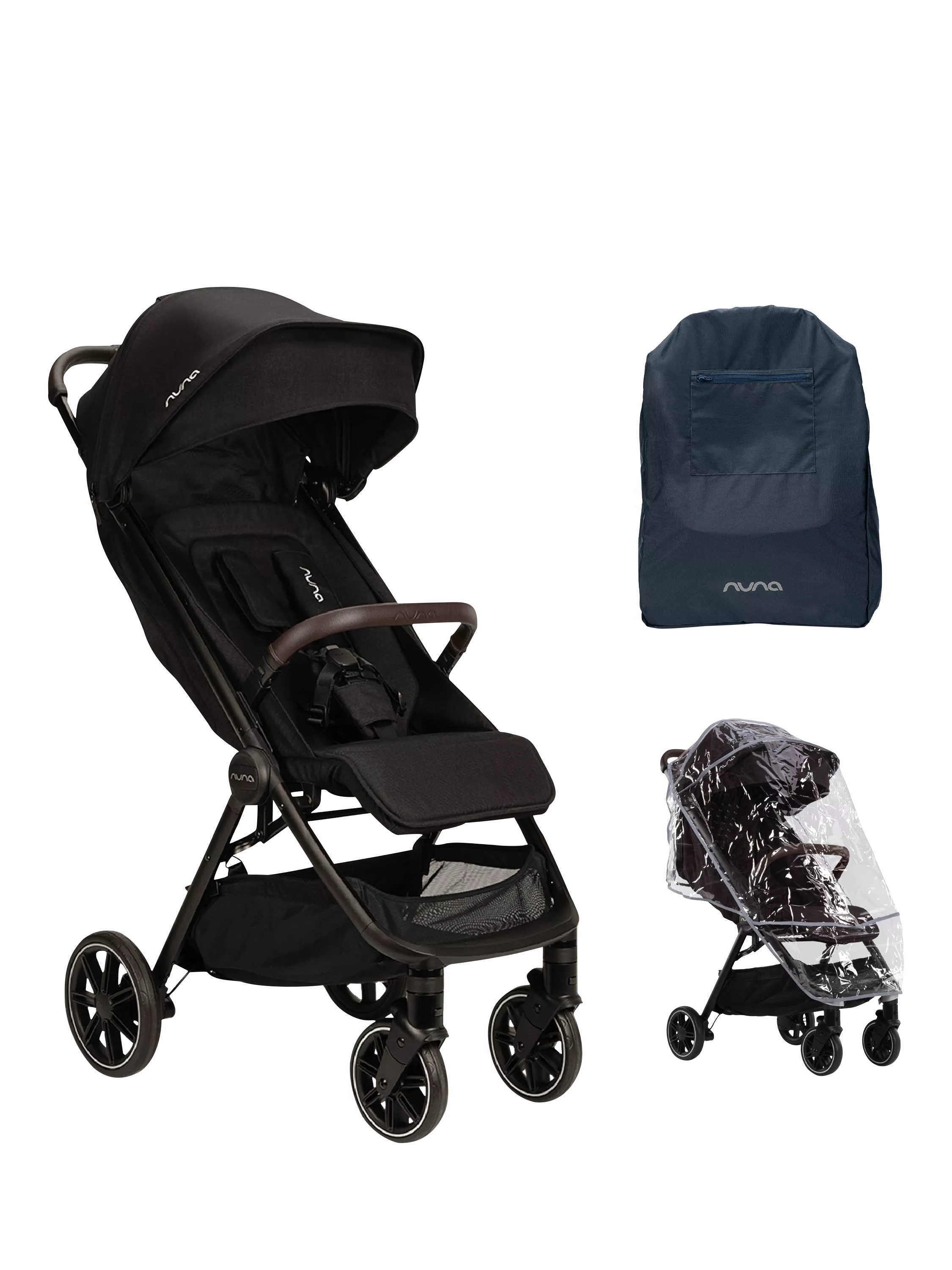 Nuna TRVL LX pushchair with raincover and bag, imported from the UK