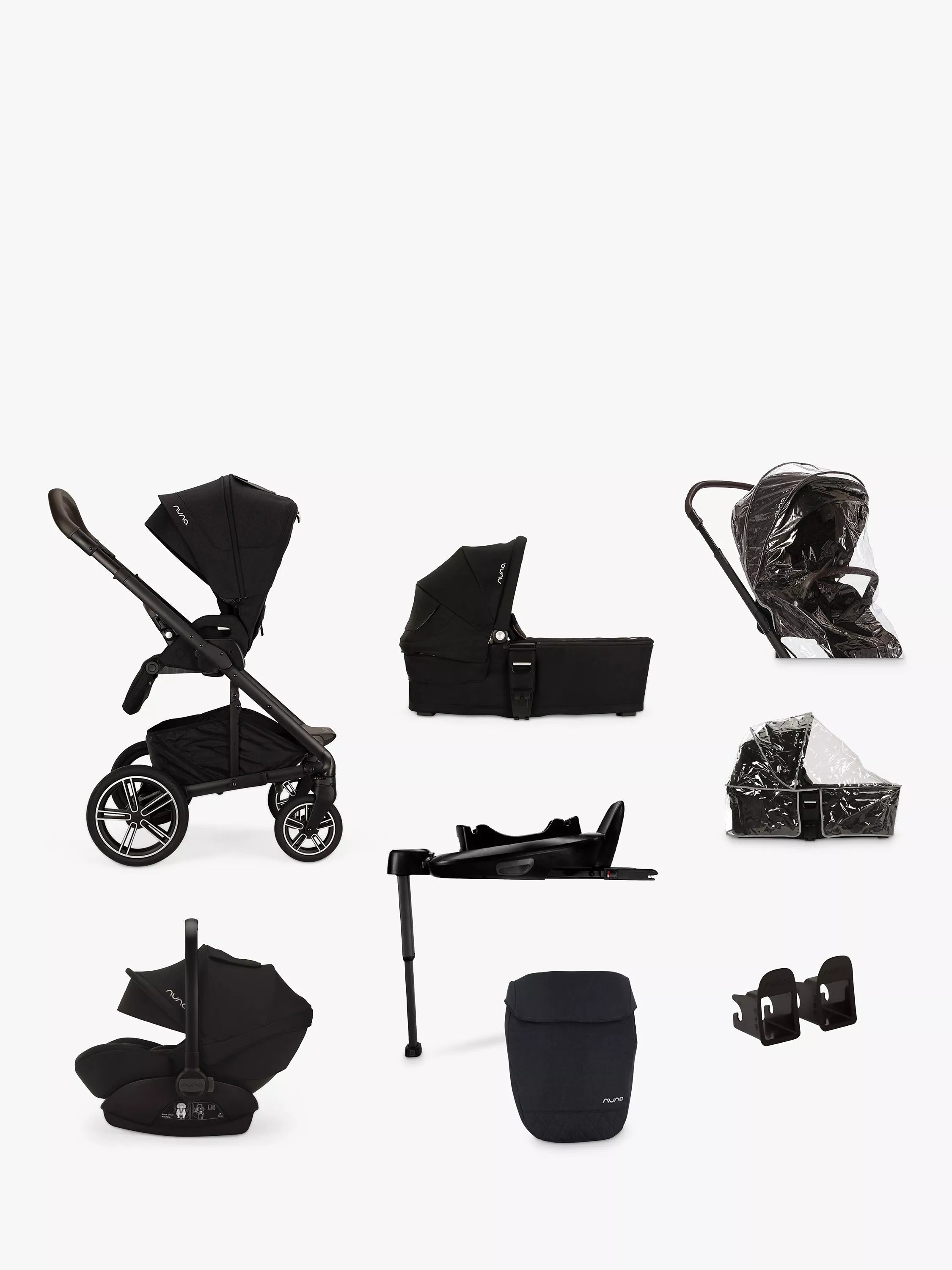 Nuna MIXX Next Pushchair, MIXX Next Carrycot & ARRA Next i-Size Car Seat with Base Next Generation Bundle - McGrocer