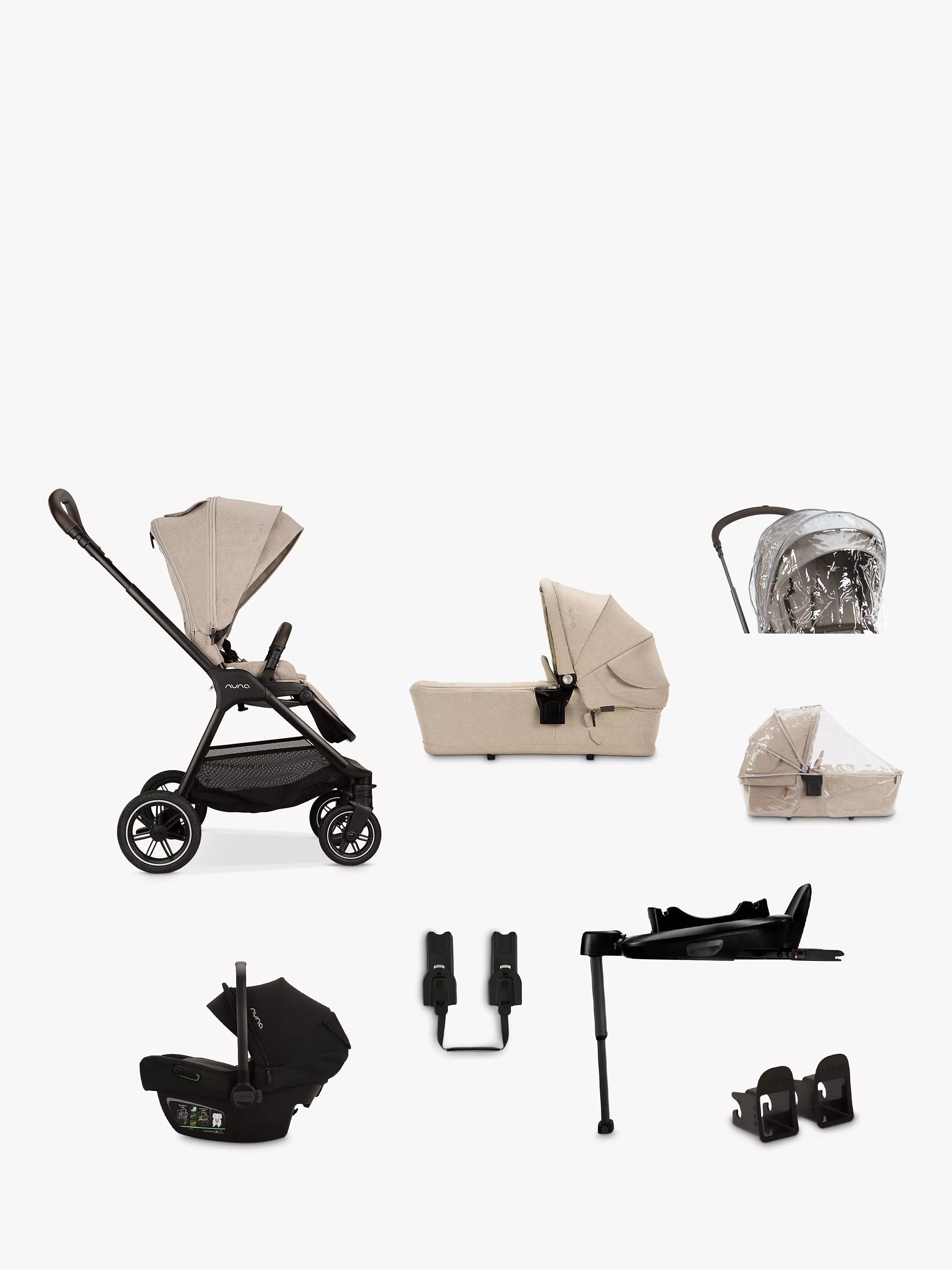 Nuna Triv NEXT Generation Pushchair, LYTL Carrycot & Pipa NEXT Car Seat with Base Bundle - McGrocer