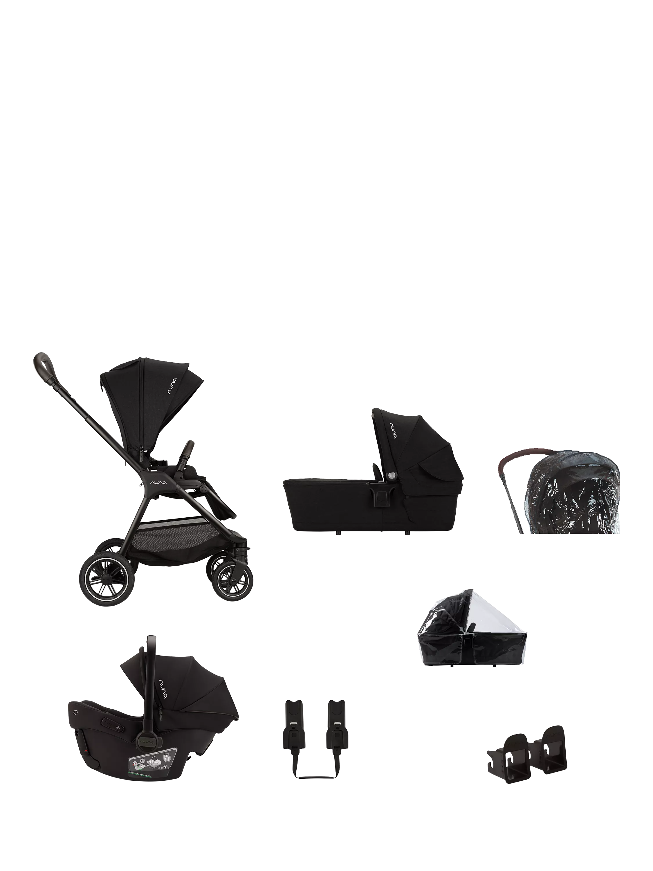 Nuna Triv Next Pushchair, LYTL Carrycot & Pipa Urbn Car Seat Travel Bundle - McGrocer