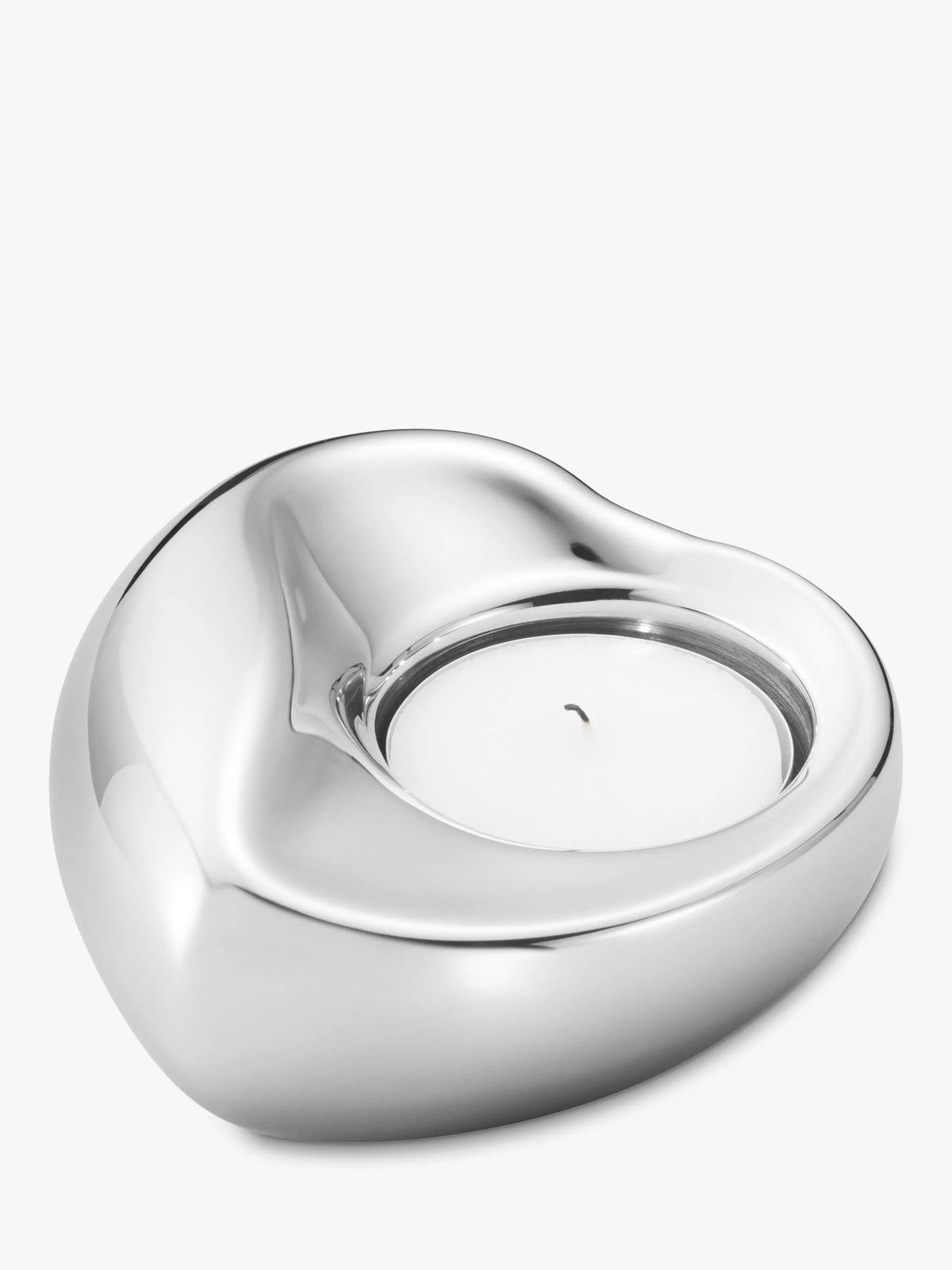 Georg Jensen heart stainless steel tealight holder, UK version