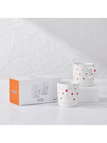Le Creuset hearts stoneware mug set, 350ml, white and pink, UK version