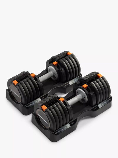 Adjustable Dumbbell Set with 5kg to 25kg Weight Range and Storage Trays