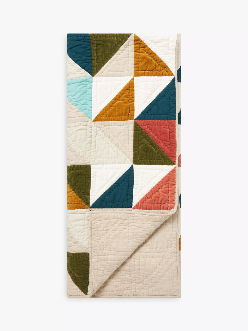 John Lewis colourful patchwork quilted bedspread multi 220 x 220cm, UK version