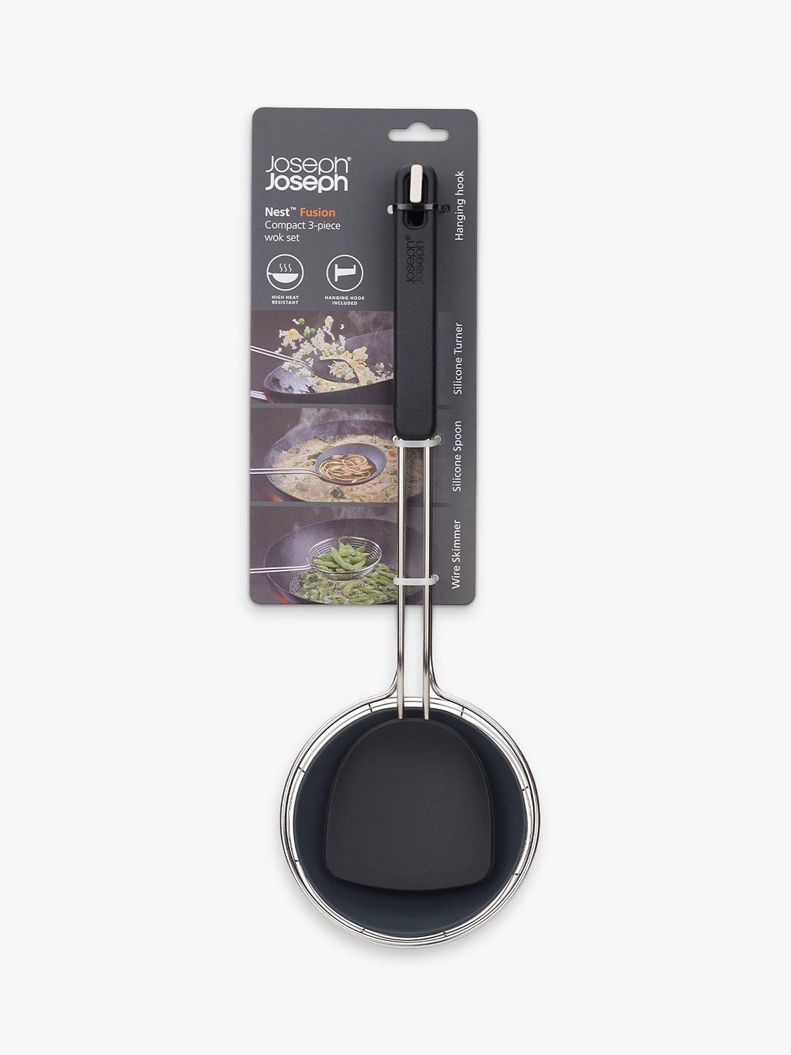 Joseph Joseph compact wok set with silicone tools and skimmer, 3 piece, UK version