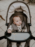 Baby snack tray for strollers with removable silicone insert - British product