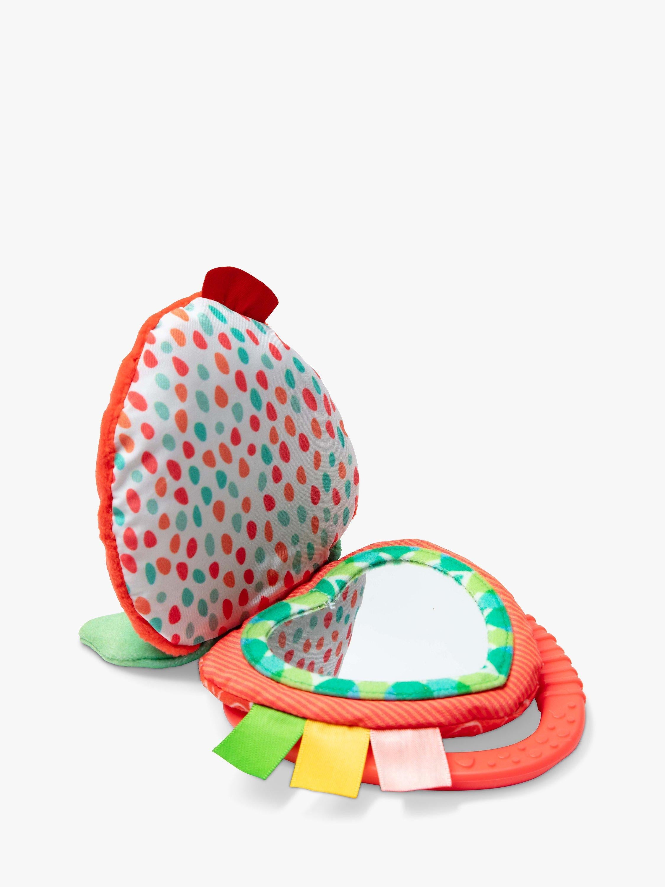 Melissa & Doug peek-a-boo strawberry take-along baby toy, imported from the UK