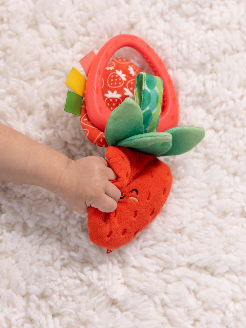 Melissa & Doug peek-a-boo strawberry take-along baby toy, imported from the UK