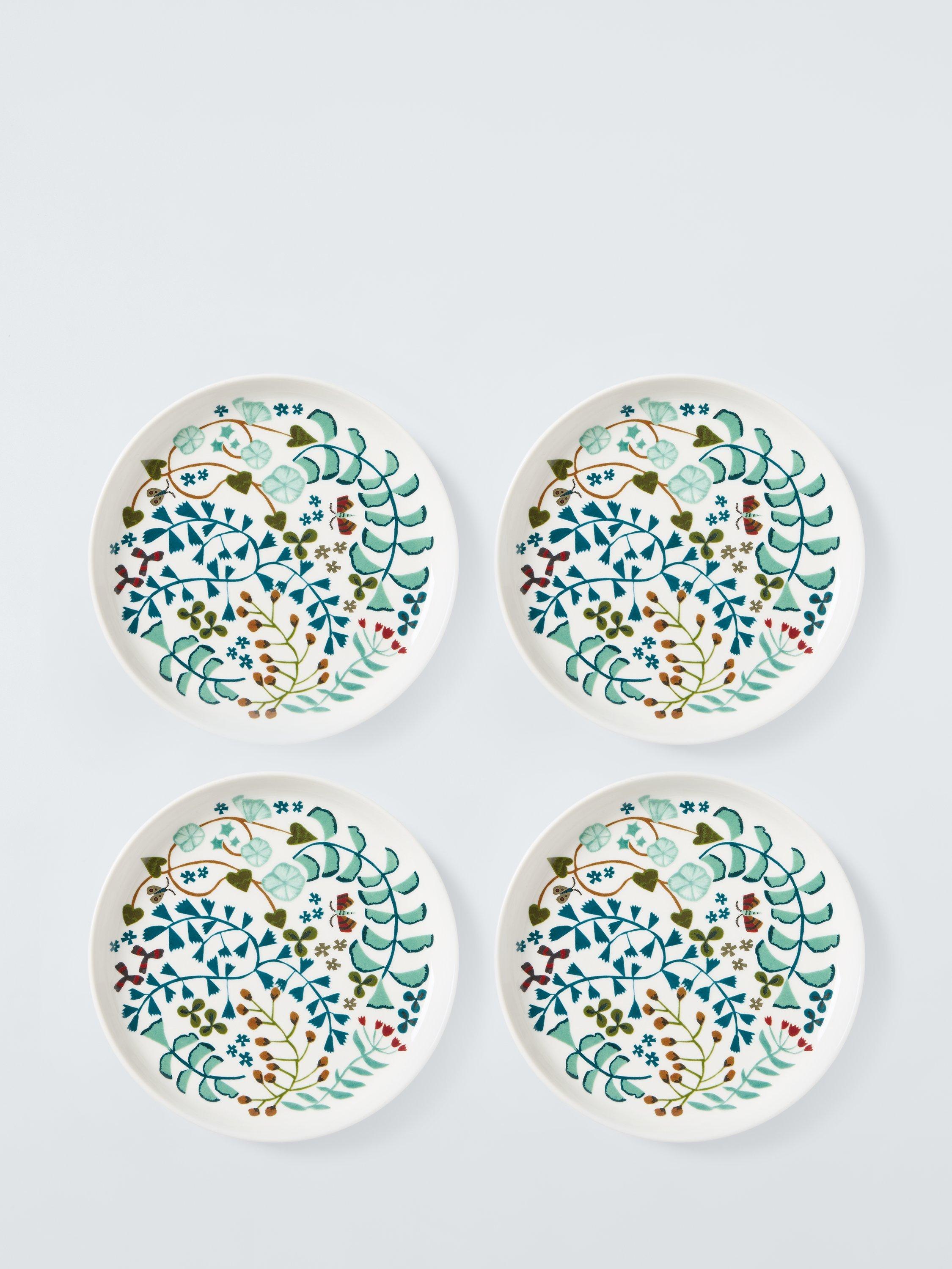 John Lewis floral cake plate 16.7cm set of 4, UK version