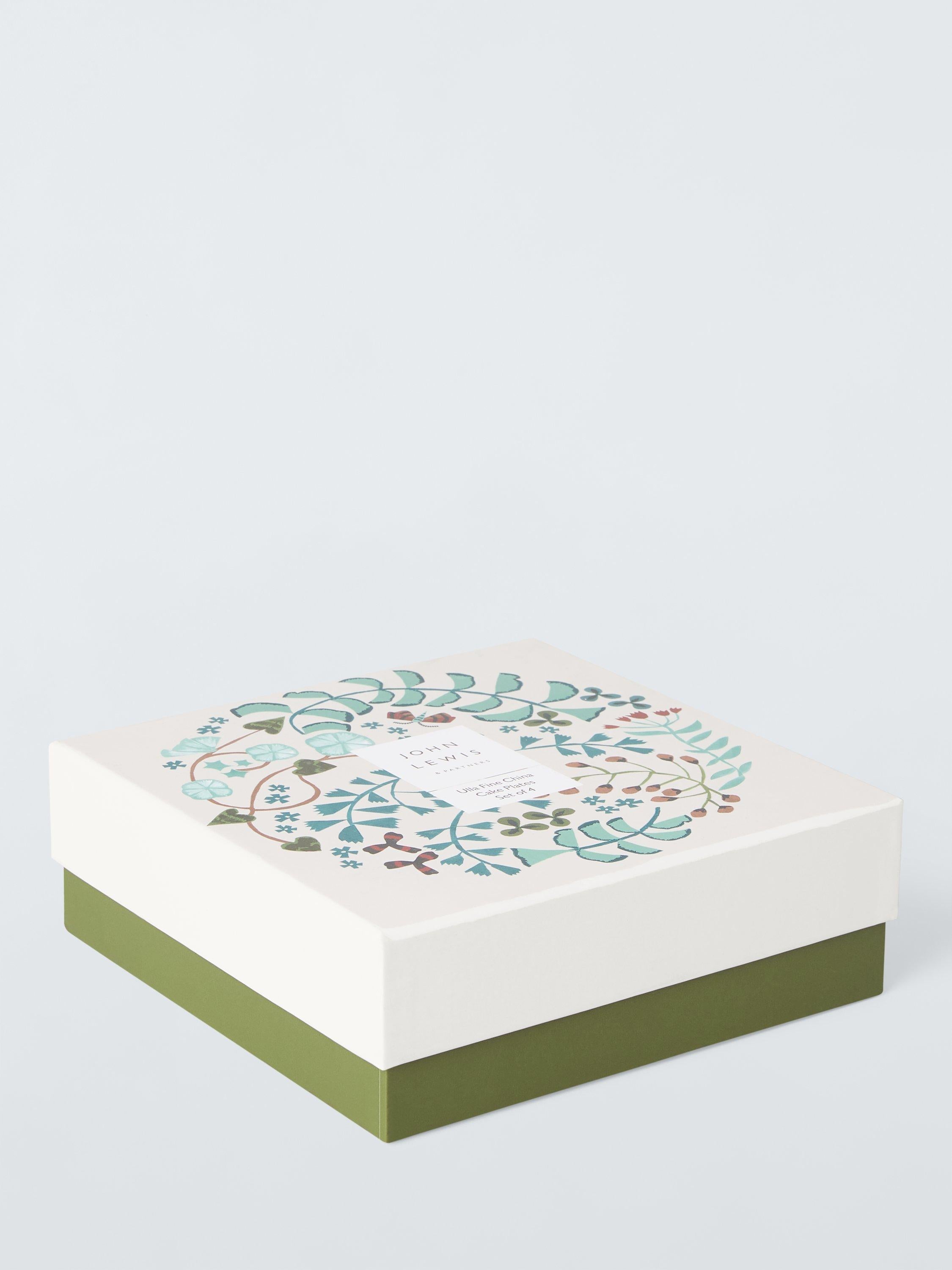 John Lewis floral cake plate 16.7cm set of 4, UK version