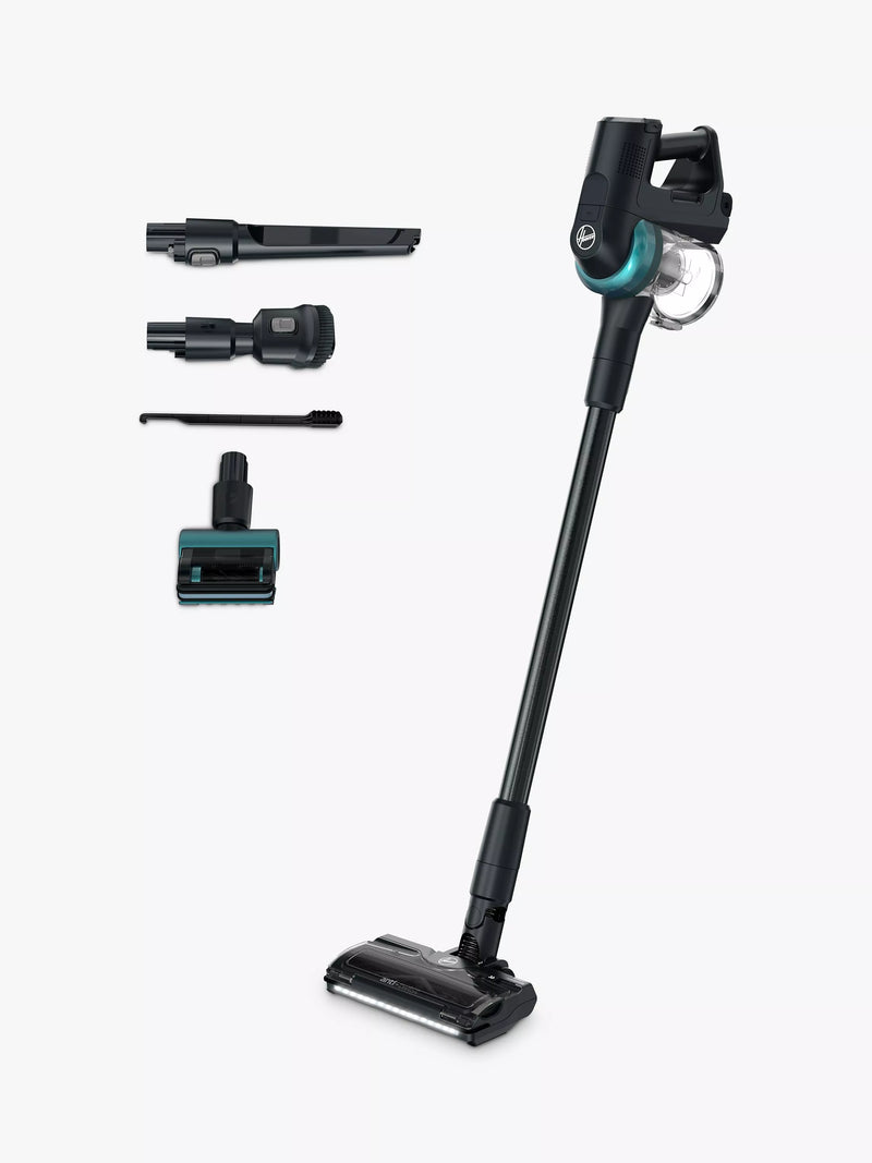 Hoover cordless pet vacuum cleaner with anti-twist in black and ocean blue, UK version