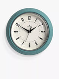 Jones Clocks small vintage-inspired analogue wall clock with retro dial, 24.5cm, UK version