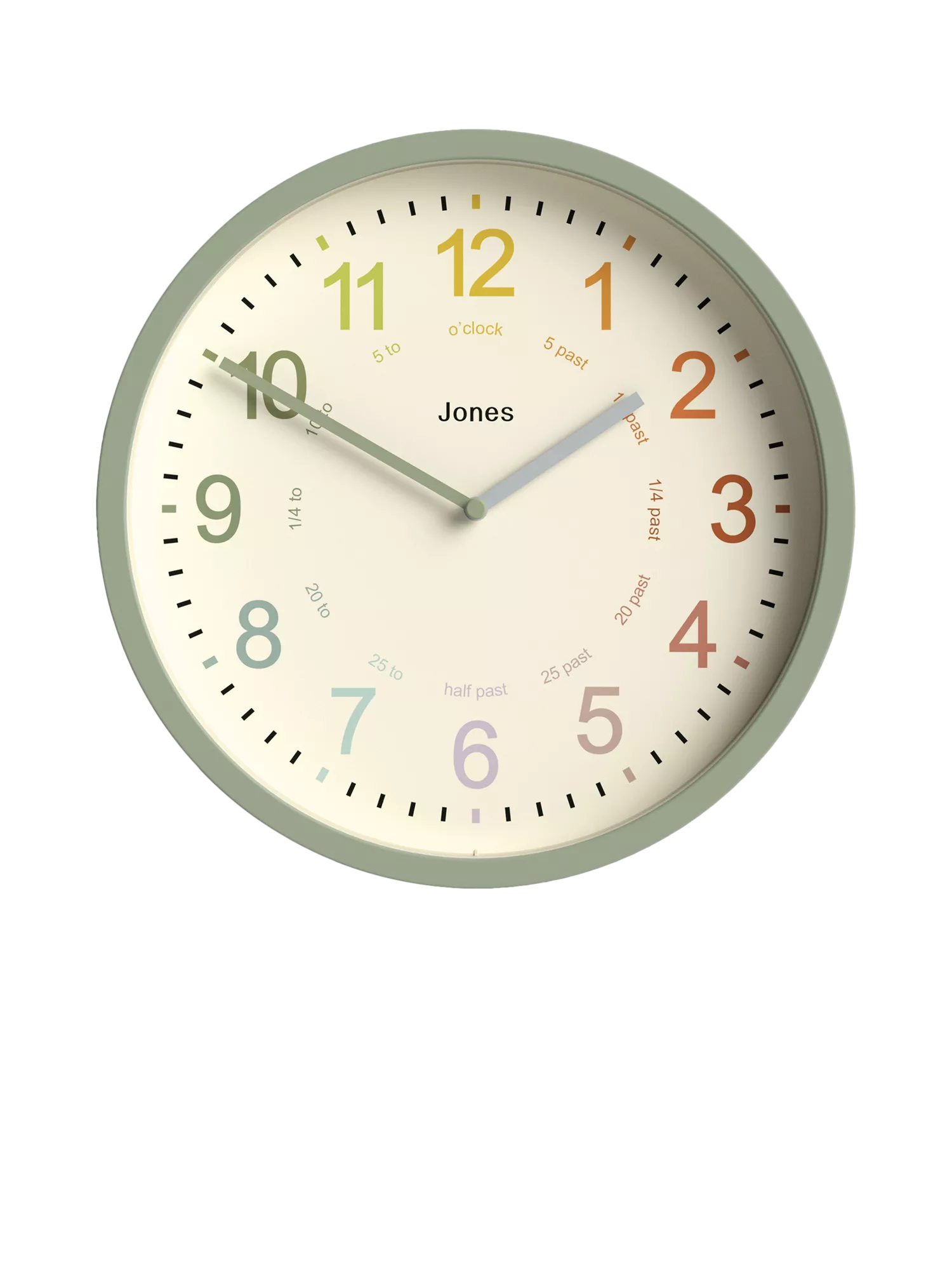 Jones Clocks Kids' Analogue Wall Clock 25cm, UK version