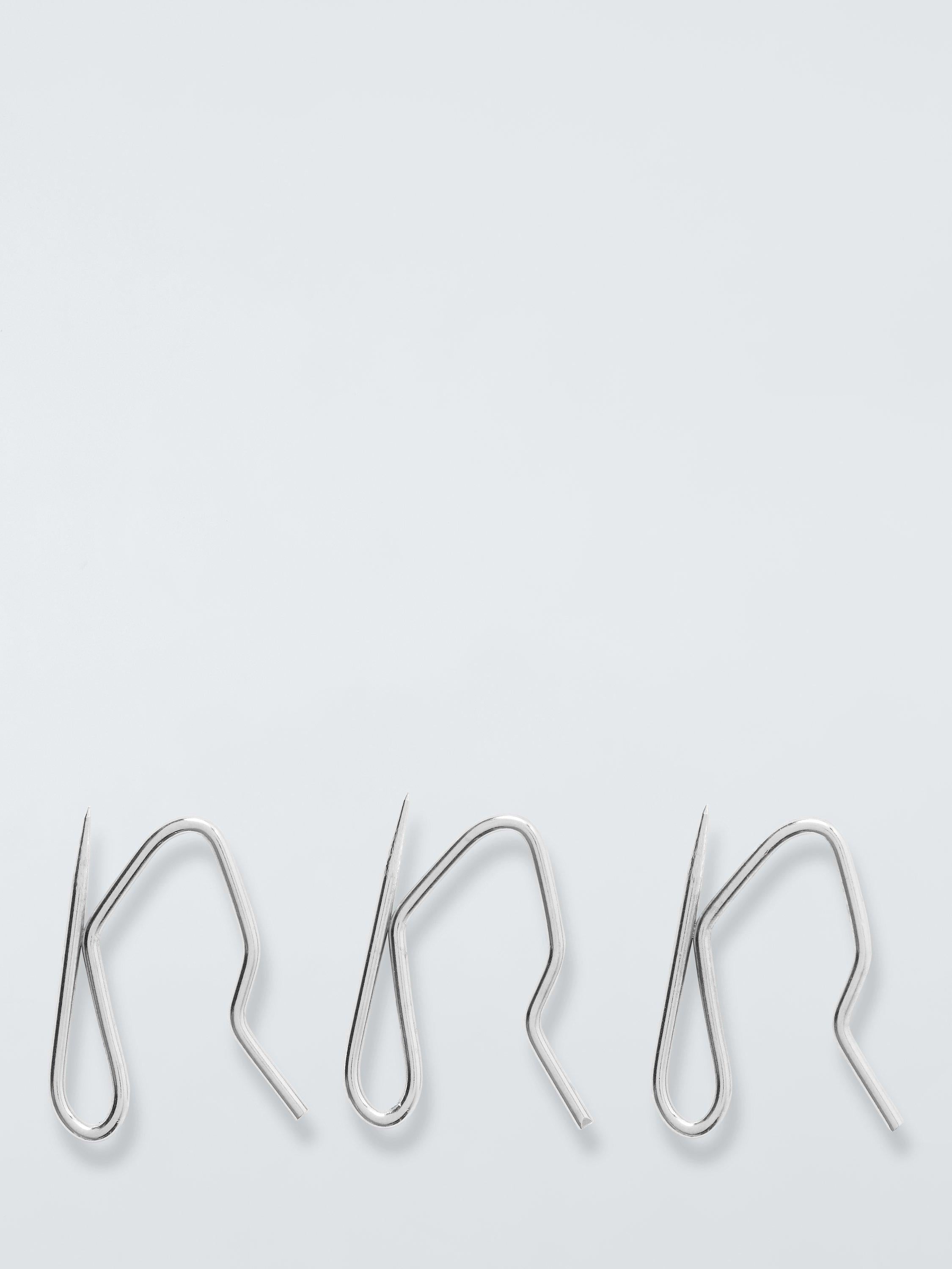 Curtain Pin Hooks, Silver, Pack of 25