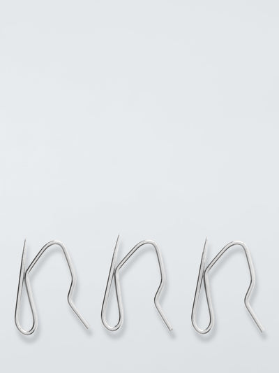 Curtain Pin Hooks, Silver, Pack of 25