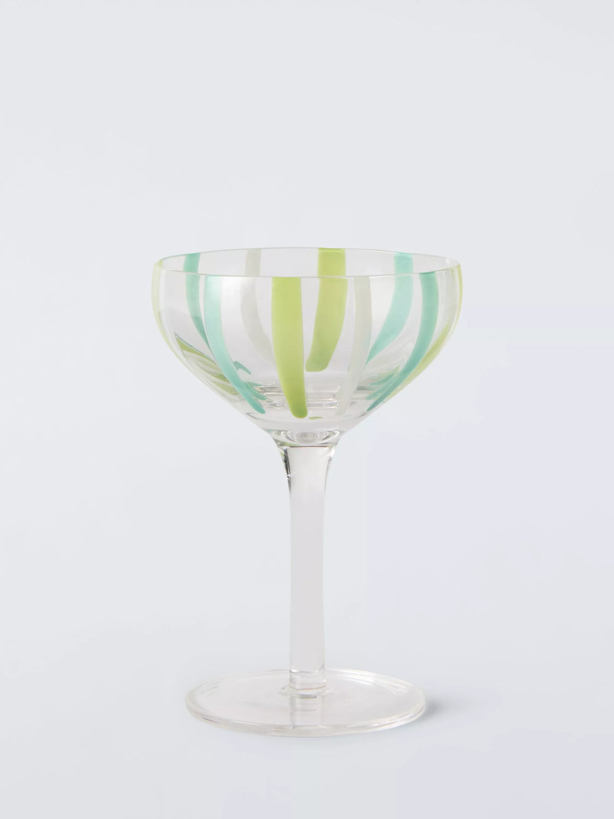 John Lewis green candy stripe cocktail glass 160ml, UK version