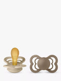 BIBS Supreme Symmetrical Baby Soother, Pack of 2, Size 1, Vanilla/Dark Oak - McGrocer