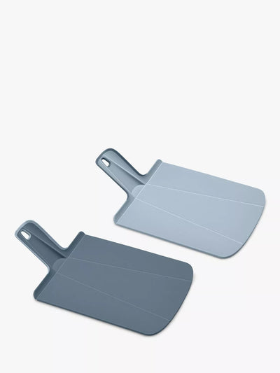 Small Plastic Chopping Board with Foldable Sides for Food Transfer, Set of 2, Sky