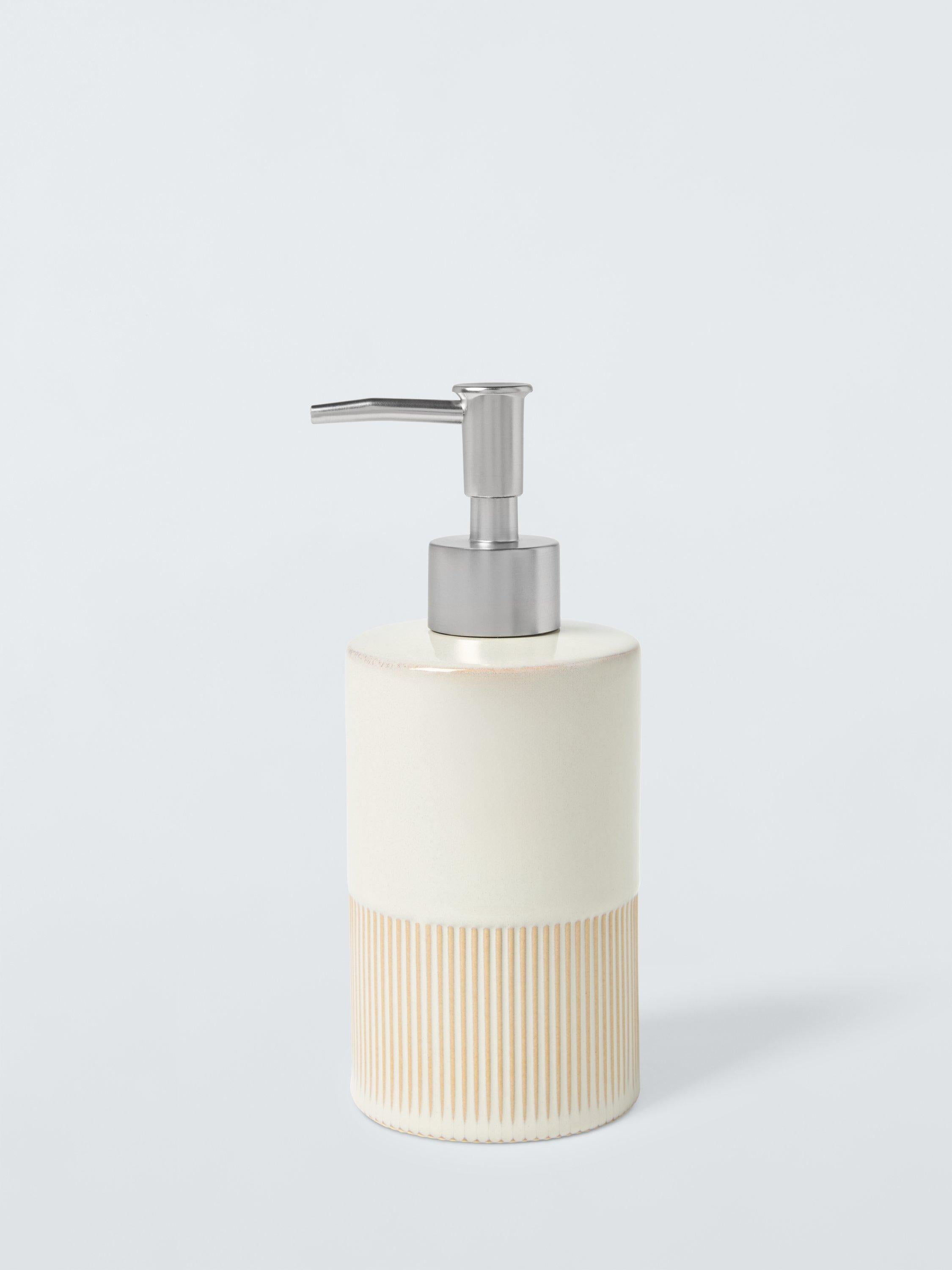 John Lewis Reactive Glaze Soap Dispenser Natural, imported from the UK