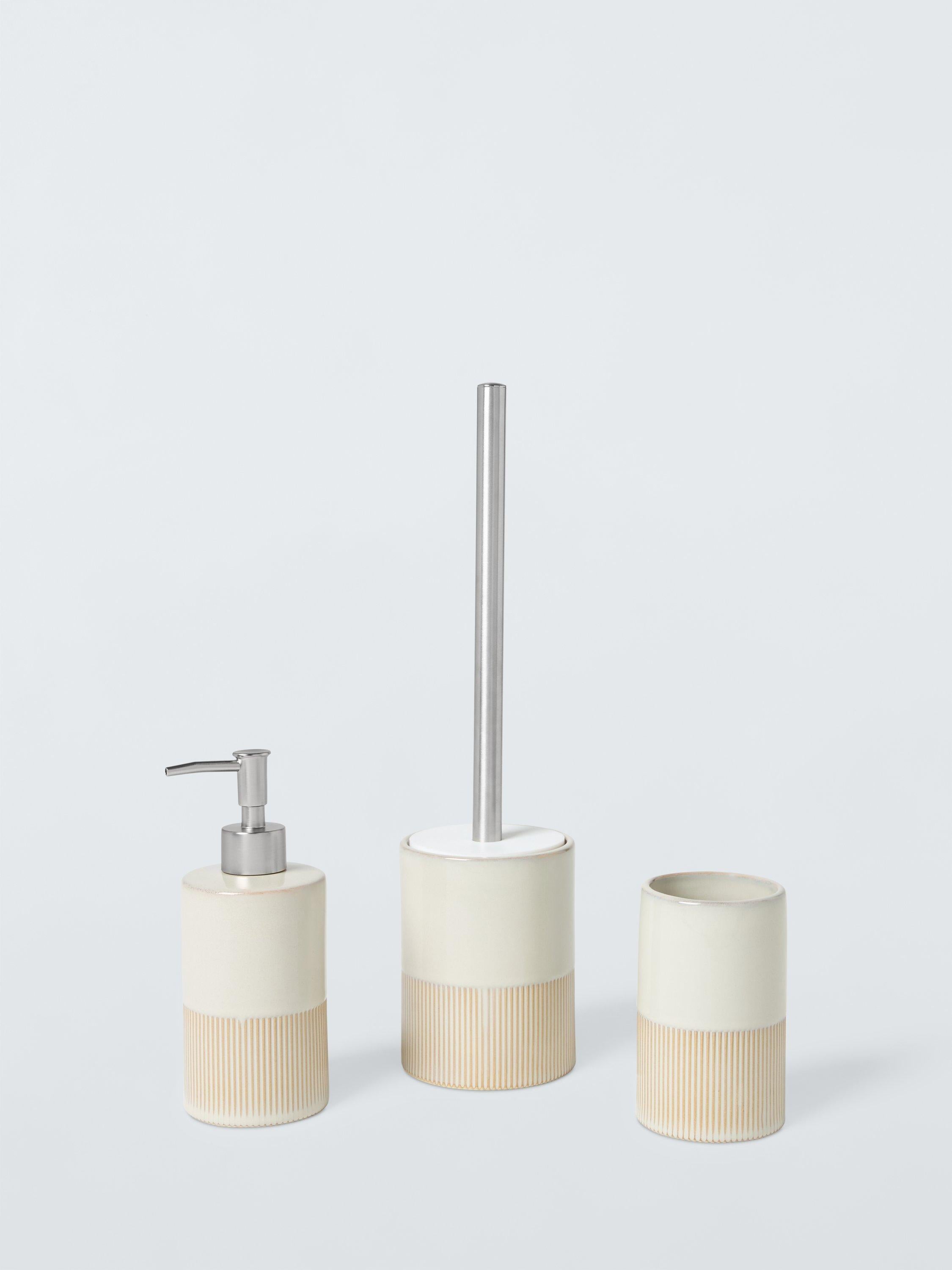 John Lewis Reactive Glaze Soap Dispenser Natural, imported from the UK