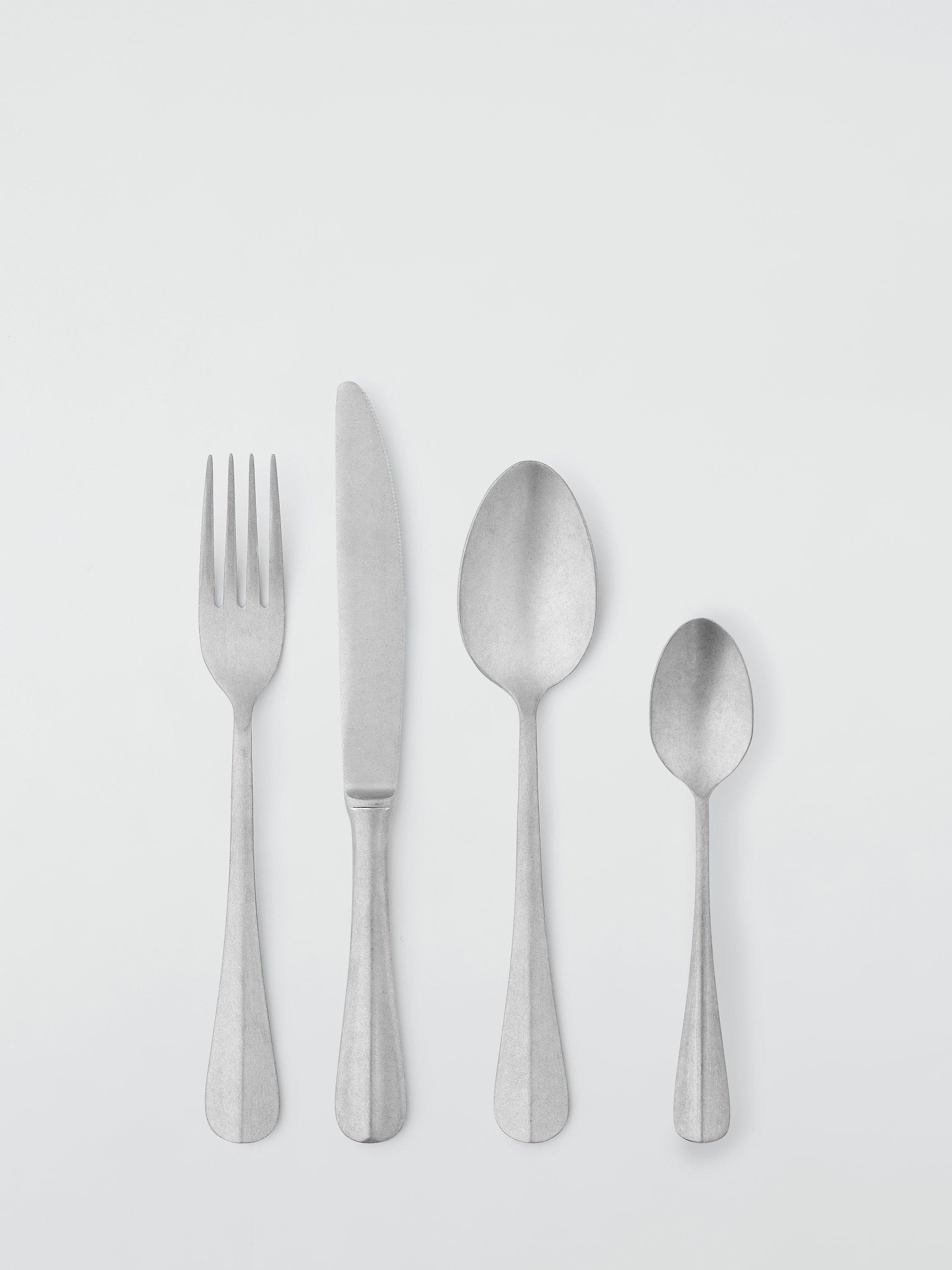 John Lewis farmhouse stonewash cutlery set with 4 pieces, UK version