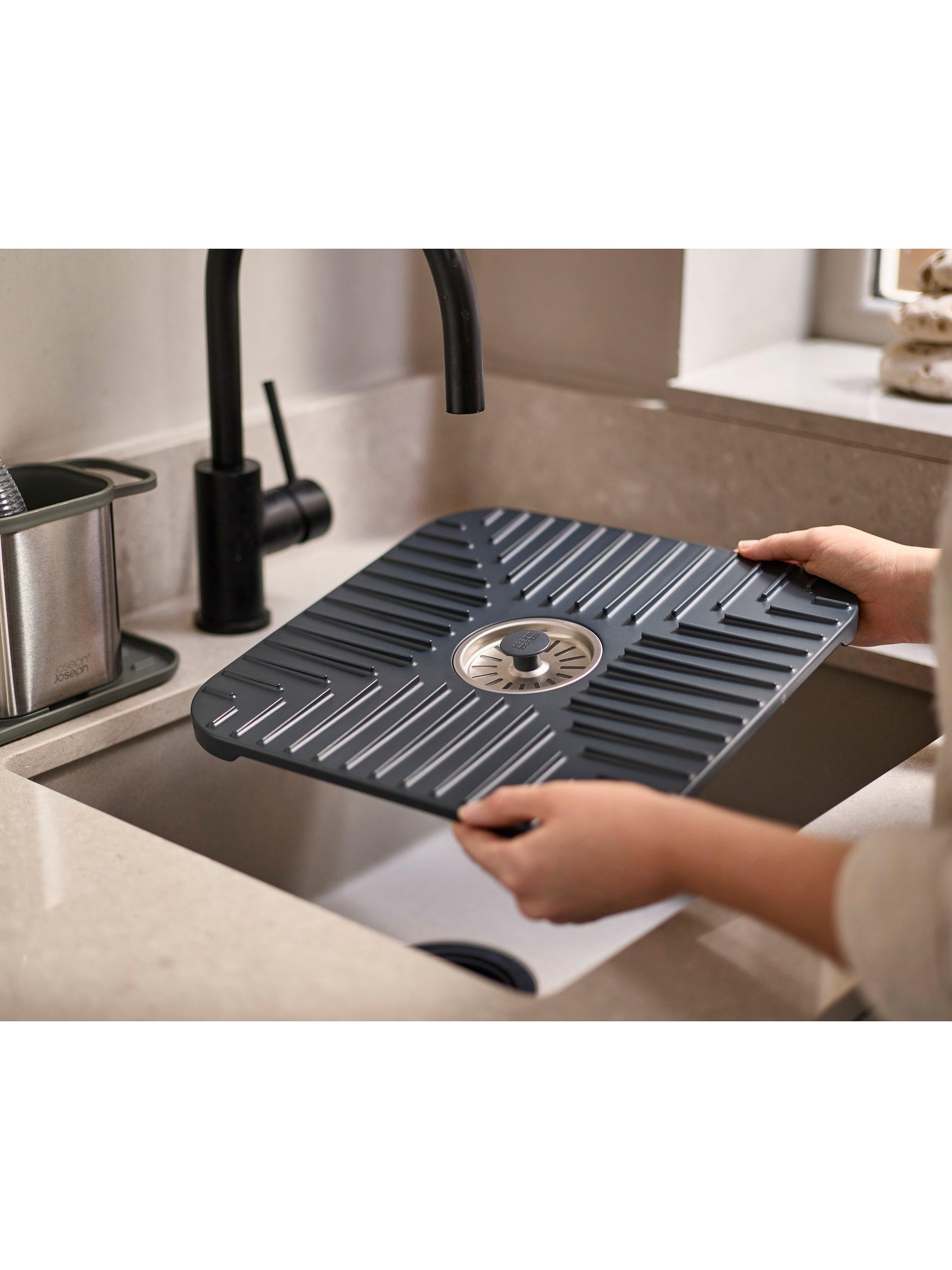 Joseph Joseph grey sink protector with removable plug, UK version
