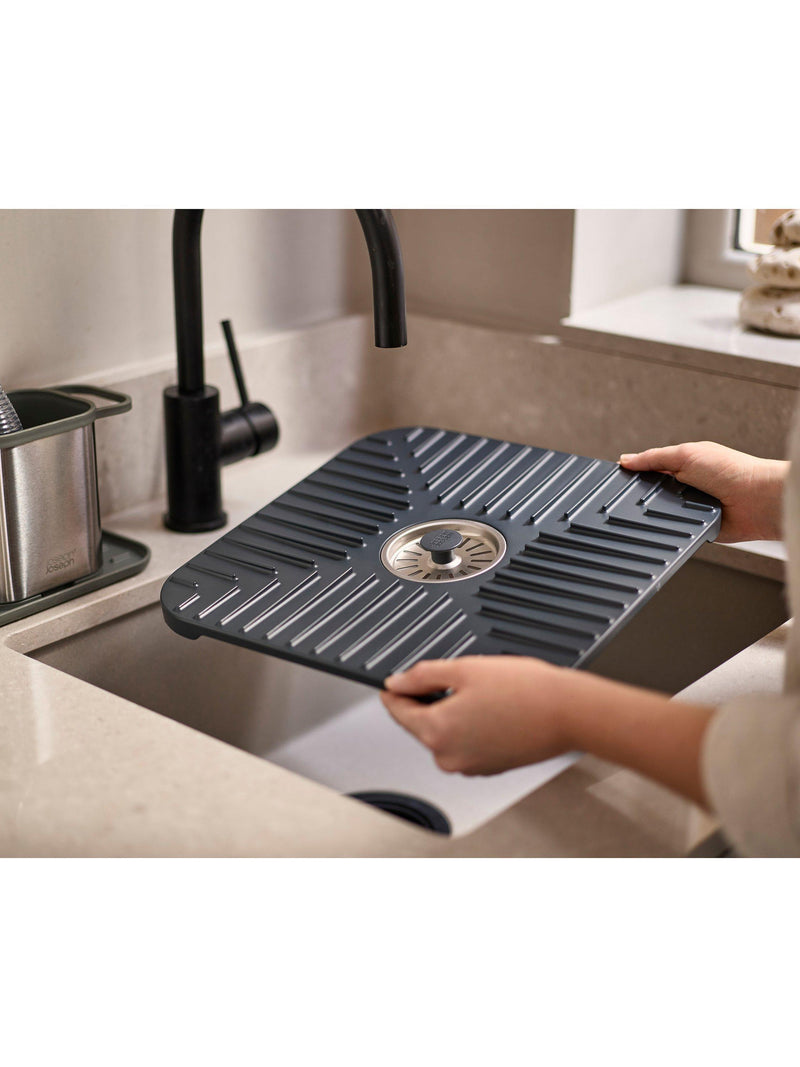 Joseph Joseph grey sink protector with removable plug, UK version