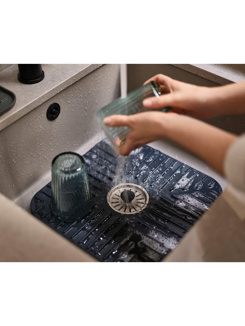 Joseph Joseph grey sink protector with removable plug, UK version