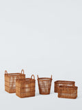 John Lewis rattan waste paper bin with open weave design, UK version