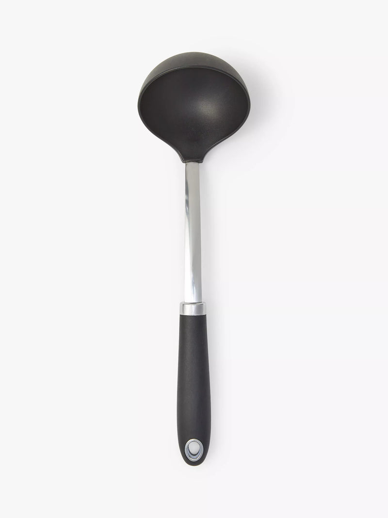 John Lewis Soft Grip Nylon Ladle Silver/Black, UK version