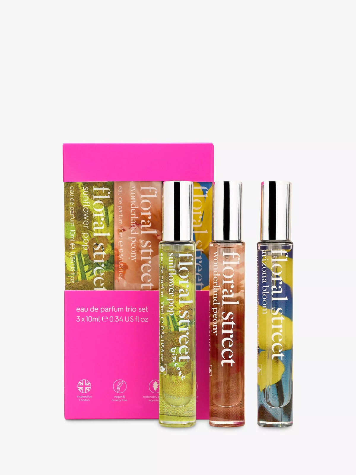 Floral Street perfume trio set with three 10ml bottles - British product