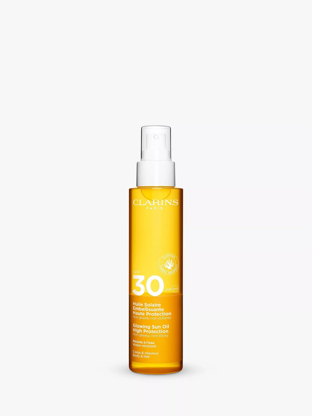 Clarins Glowing Sun Oil High Protection SPF 30 150ml - British product