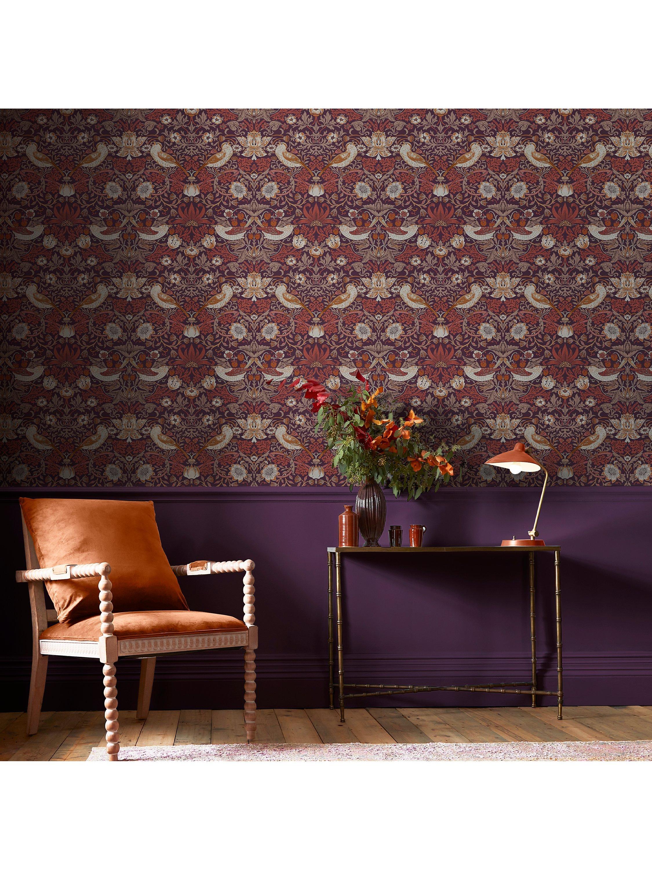 William Morris Strawberry Thief pattern wallpaper (British brand)