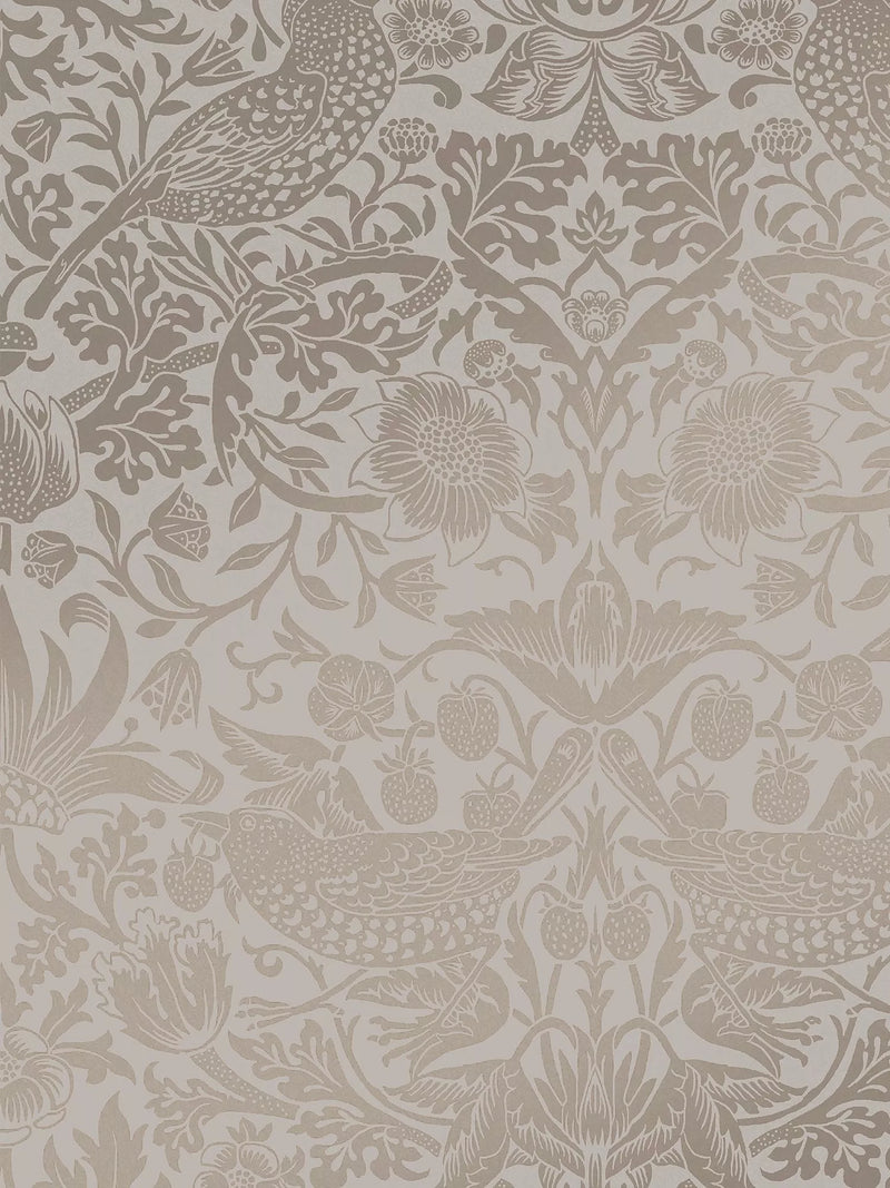William Morris At Home Strawberry Thief Fibrous Wallpaper