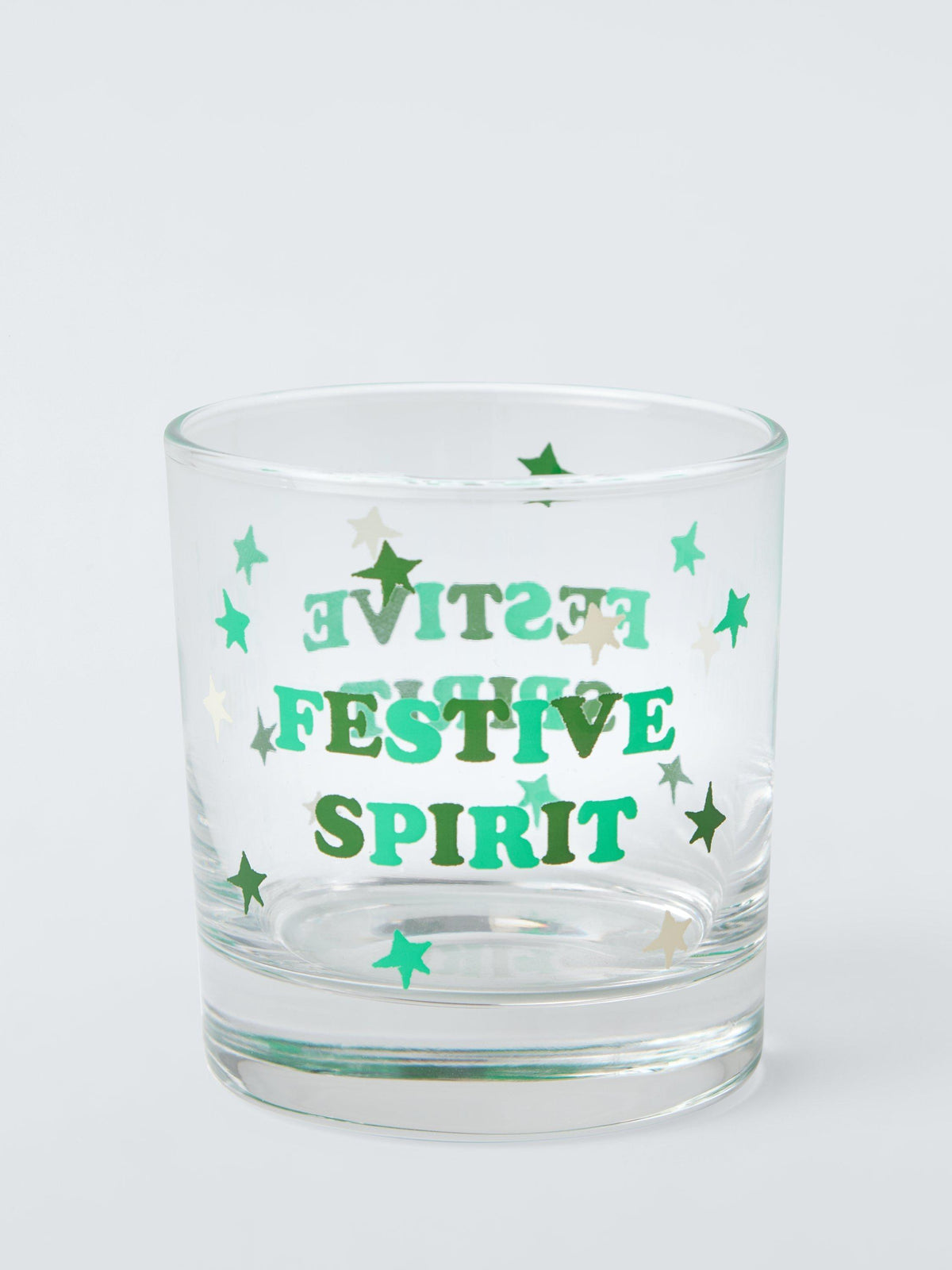 Festive Spirit Glass Tumbler 300ml with Christmas Stars Design
