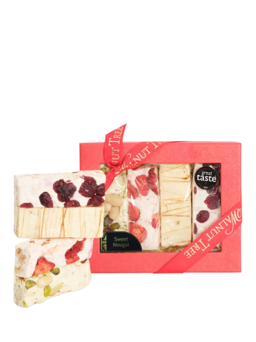 Walnut Tree assorted nougat bars with caramel and strawberry flavours 200g (British brand)
