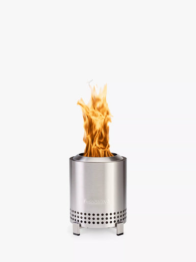 Stainless Steel Tabletop Smokeless Mini Firepit with Stand and Dual Fuel Capability