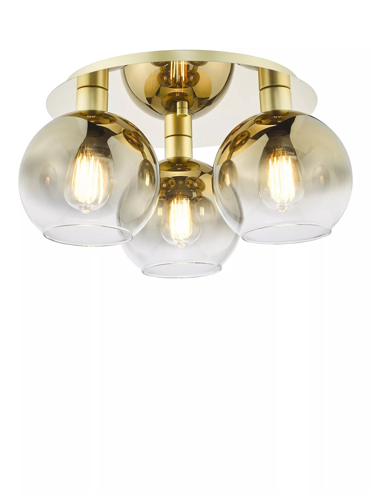 Där Lycia flush ceiling light in gold and ombre - British product