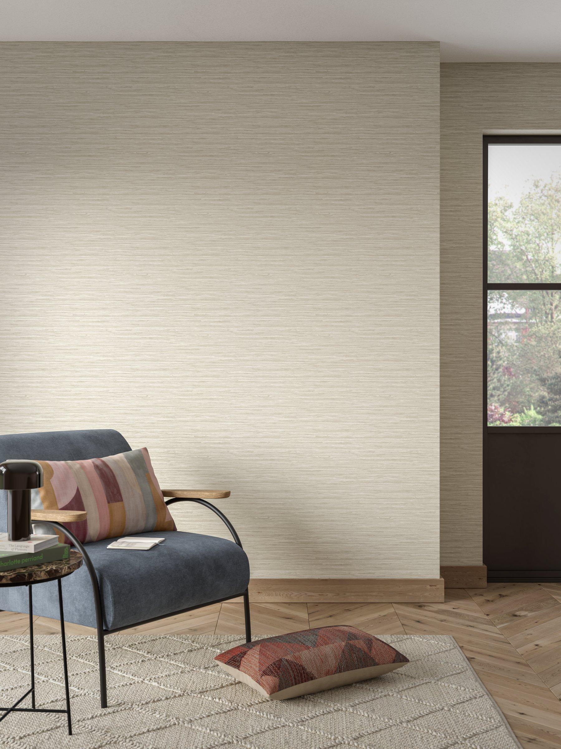 John Lewis grasscloth vinyl wallpaper in neutral shades, UK version