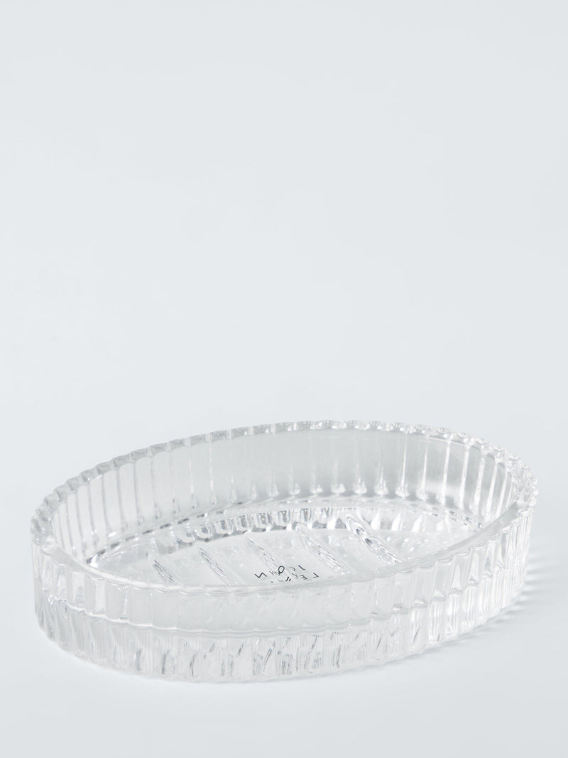John Lewis fluted glass soap dish in clear, UK version