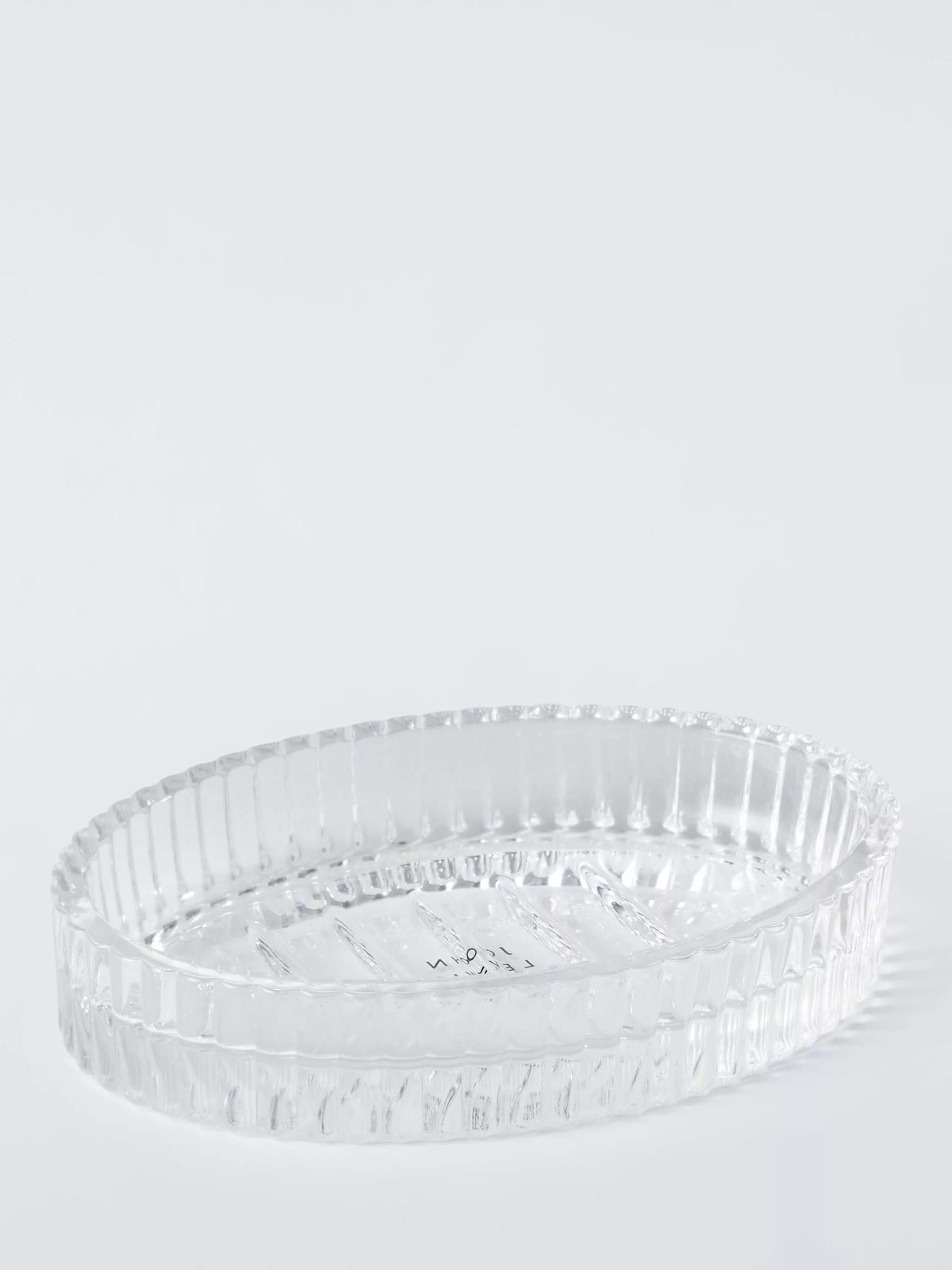 John Lewis fluted glass soap dish in clear, UK version