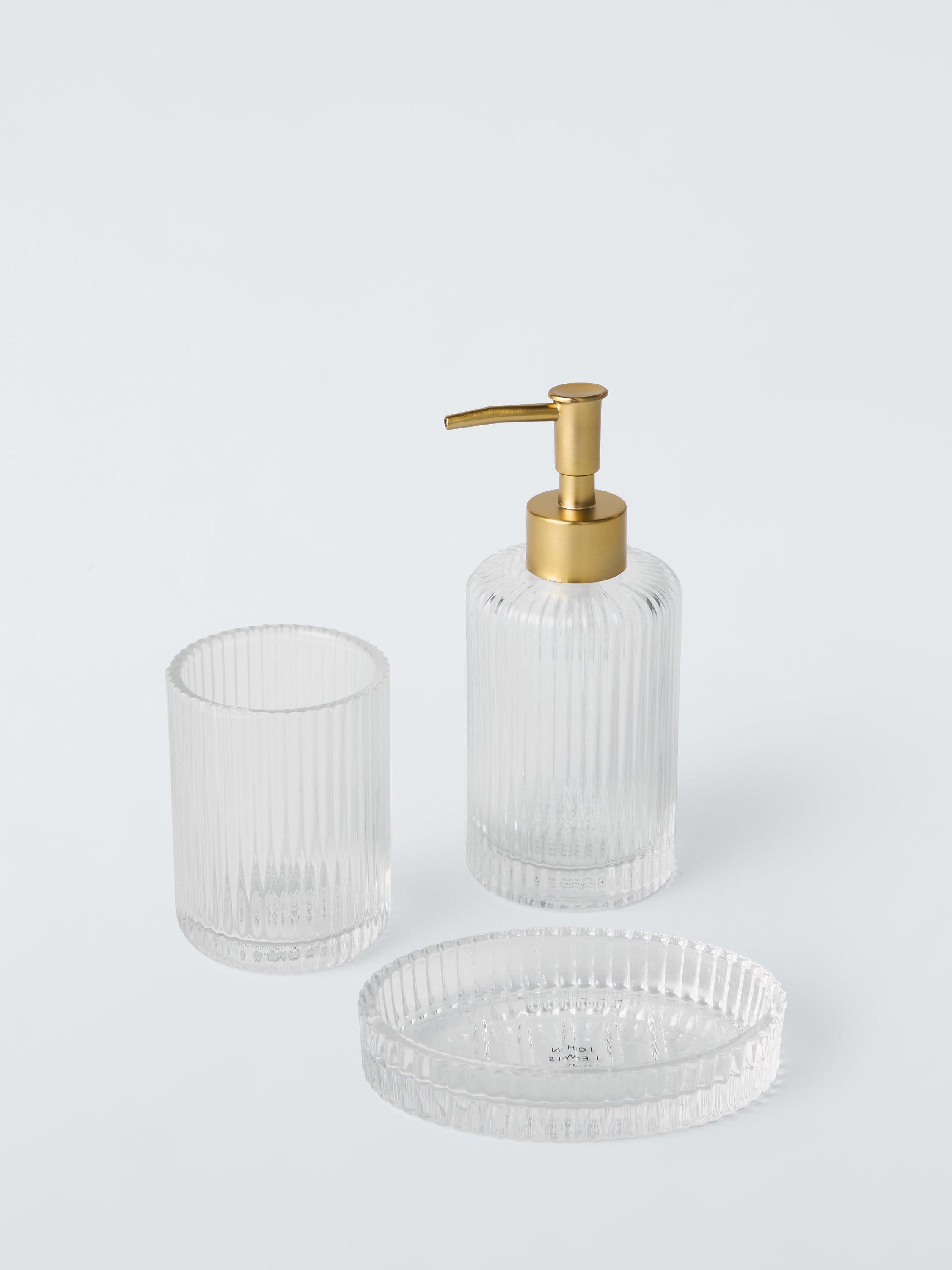 John Lewis fluted glass soap dish in clear, UK version