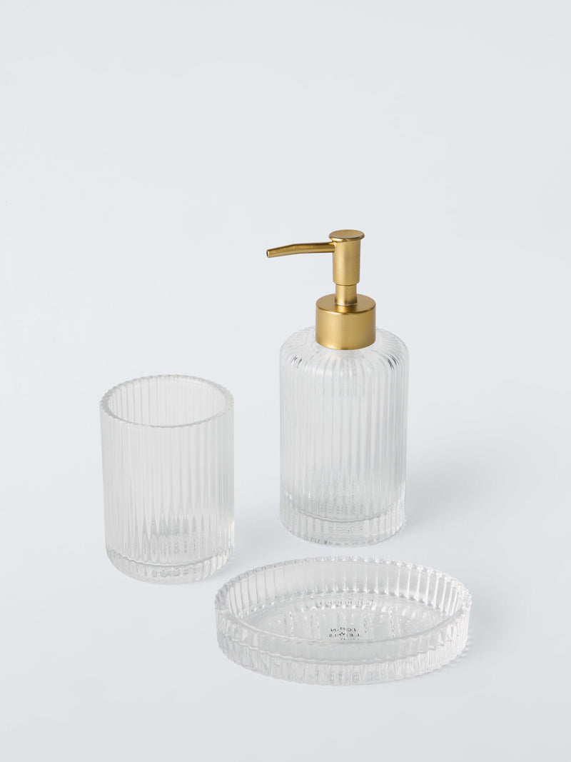 John Lewis fluted glass soap dish in clear, UK version