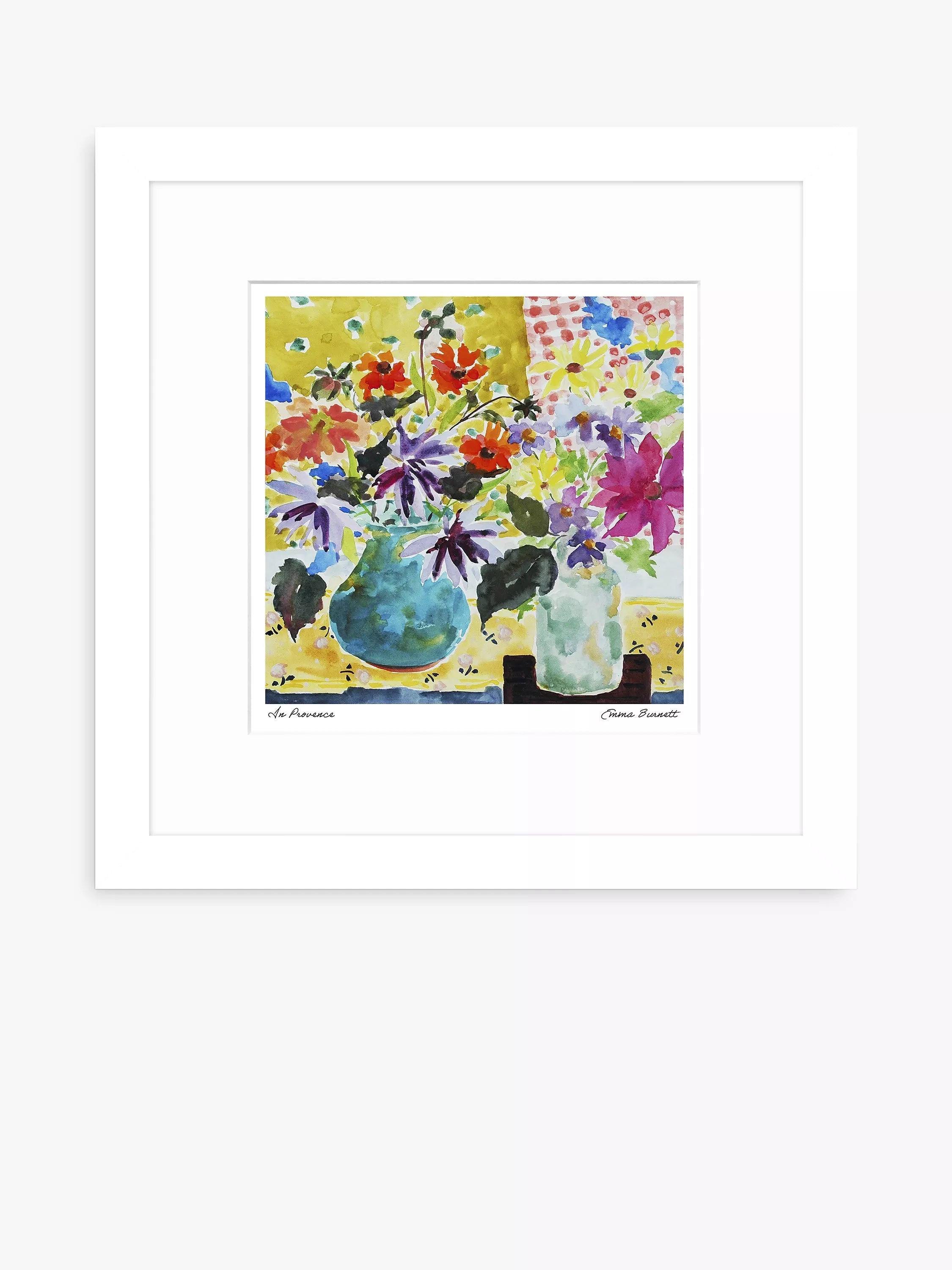 John Lewis Emma Burnett 'In Provence' Framed Print & Mount, 33.5 x 33.5cm, Multi - McGrocer