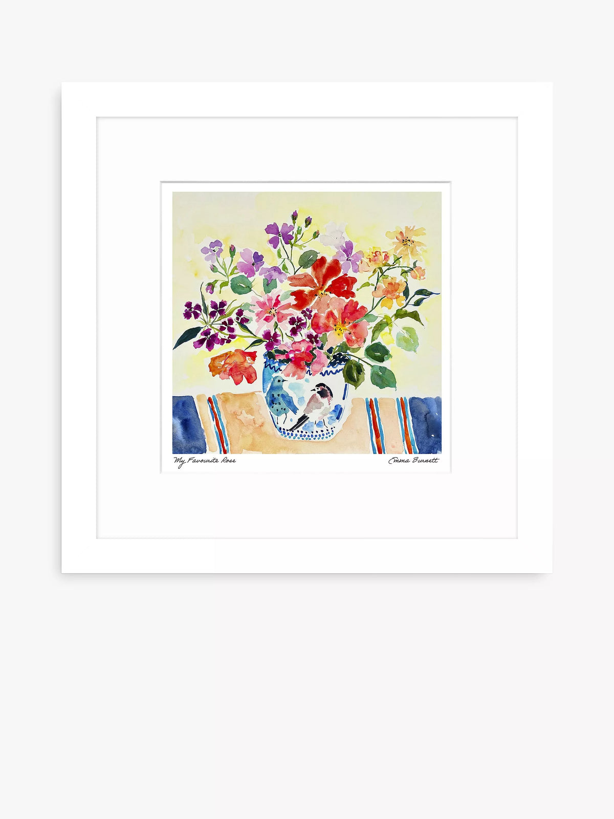 John Lewis Emma Burnett 'My Favourite Rose' Framed Print & Mount, 33.5 x 33.5cm, Multi