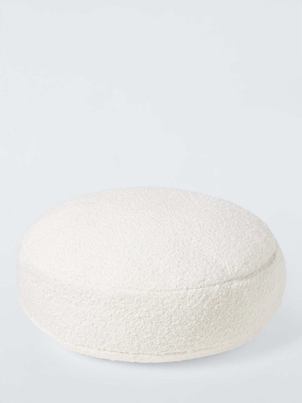 Boucle Round Cushion in Marshmallow White