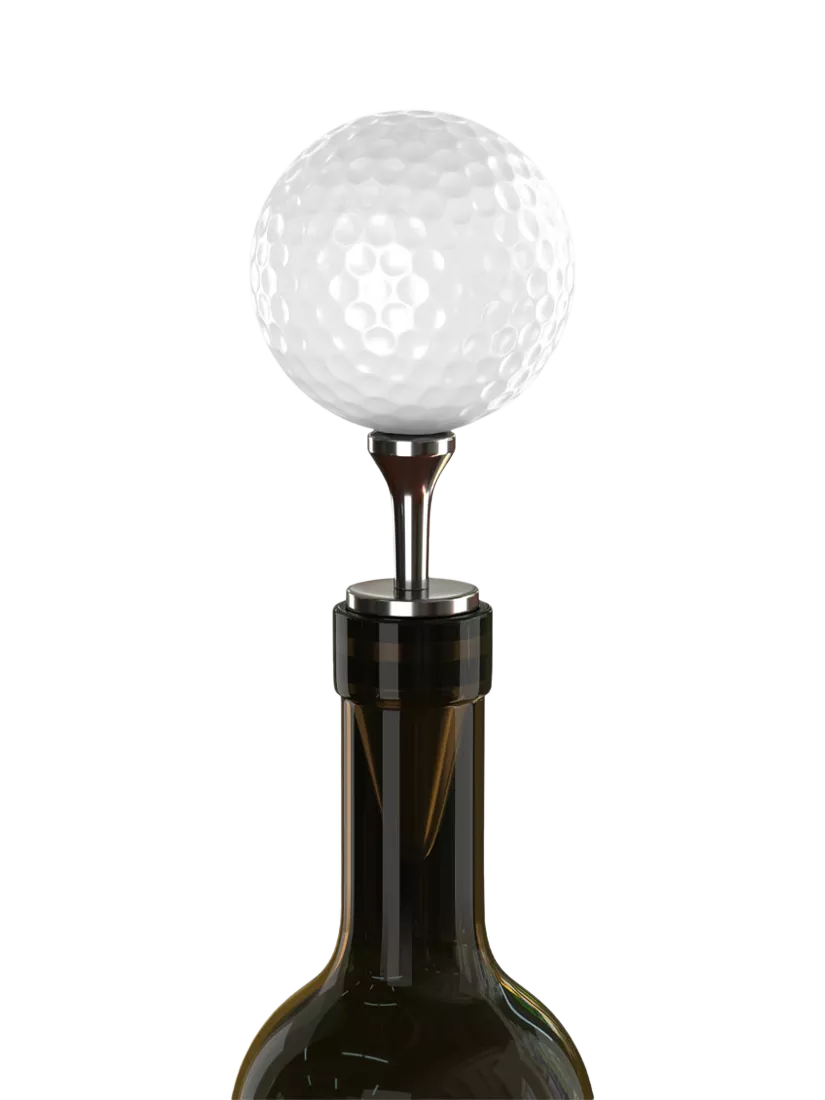 Uberstar Golf Ball Wine Bottle Stopper, White - McGrocer