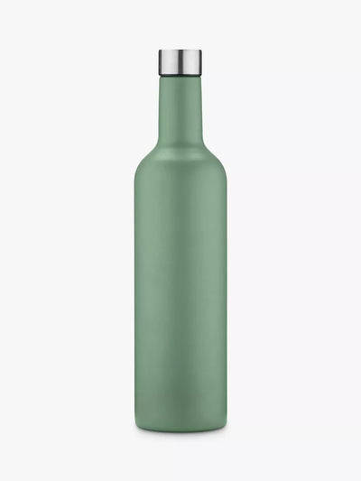 Uberstar Insulated Double Wall Stainless Steel Travel Wine Bottle, Sage Green, 750ml